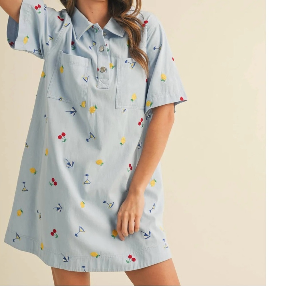 &Merci Mini Denim Blue Dress NWT